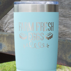 Farm Quotes 20 oz Stainless Steel Tumbler - Teal - Double Sided
