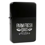 Farm Quotes Windproof Lighter - Black - Double Sided & Lid Engraved