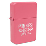Farm Quotes Windproof Lighter - Pink - Single Sided & Lid Engraved