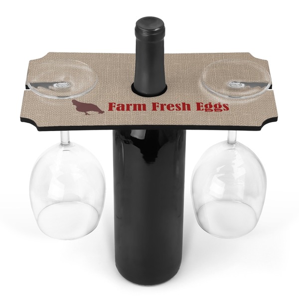 Custom Farm Quotes Wine Bottle & Glass Holder (Personalized)