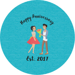 Happy Anniversary Multipurpose Round Labels - 1" (Personalized)