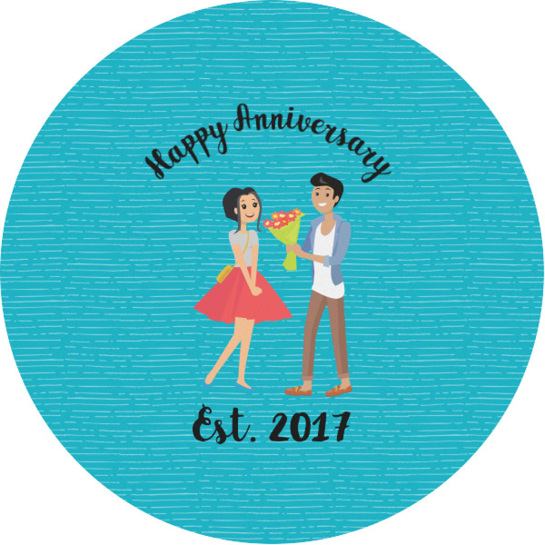 Custom Happy Anniversary Multipurpose Round Labels - 1" (Personalized)