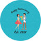 Happy Anniversary 1" Multipurpose Round Labels - Single Sticker