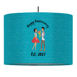 Happy Anniversary 16" Drum Pendant Lamp - Fabric (Personalized)