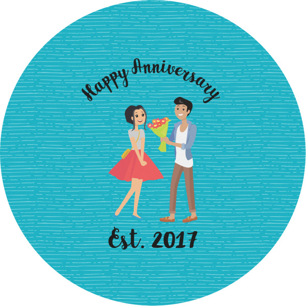 Custom Happy Anniversary Multipurpose Round Labels - 3" (Personalized)