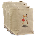 Happy Anniversary Reusable Cotton Grocery Bags - Set of 3 (Personalized)