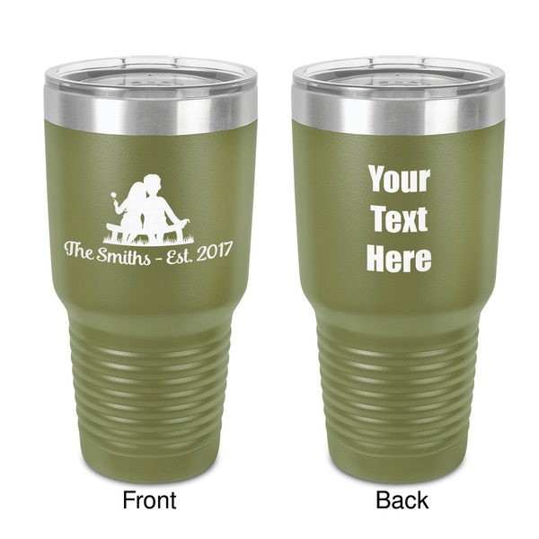 Custom Happy Anniversary 30 oz Stainless Steel Tumbler - Olive - Double-Sided (Personalized)