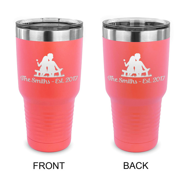 Custom Happy Anniversary 30 oz Stainless Steel Tumbler - Coral - Double Sided (Personalized)