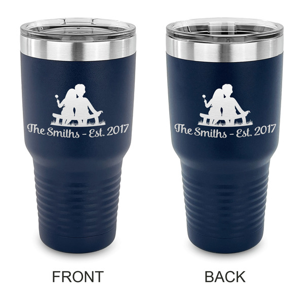 Custom Happy Anniversary 30 oz Stainless Steel Tumbler - Navy - Double Sided (Personalized)