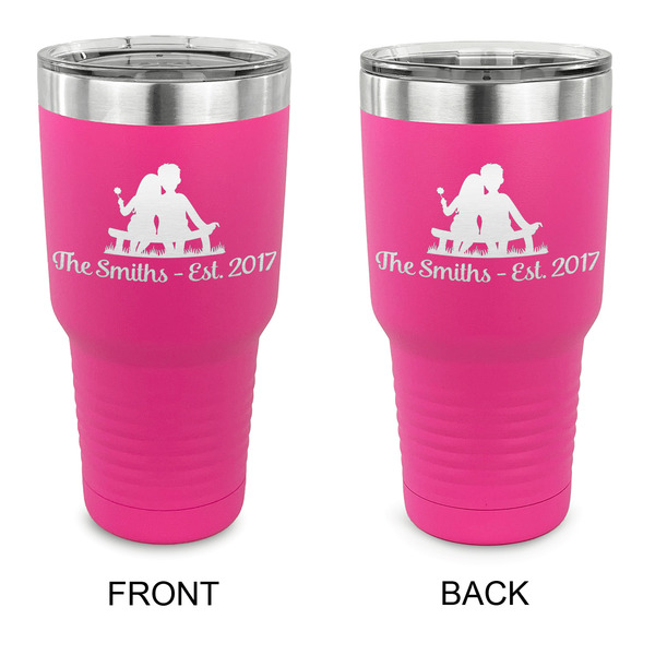 Custom Happy Anniversary 30 oz Stainless Steel Tumbler - Pink - Double Sided (Personalized)