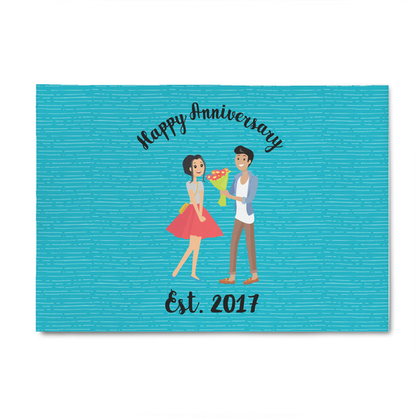 Custom Happy Anniversary 4' x 6' Patio Rug (Personalized)