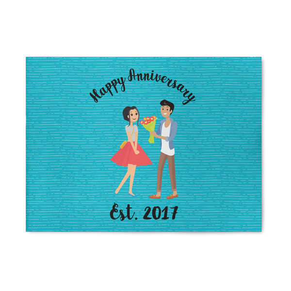 Custom Happy Anniversary 5' x 7' Patio Rug (Personalized)