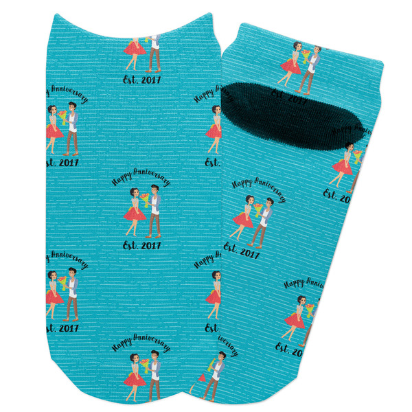 Custom Happy Anniversary Adult Ankle Socks (Personalized)