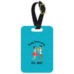 Happy Anniversary Metal Luggage Tag w/ Couple's Names