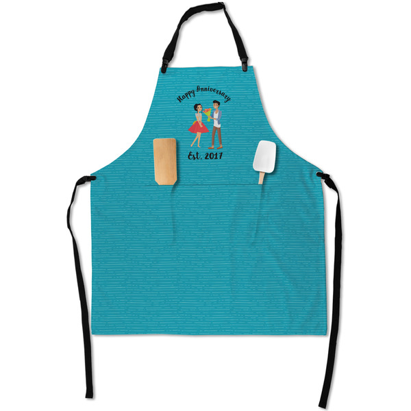 Custom Happy Anniversary Apron With Pockets w/ Couple's Names