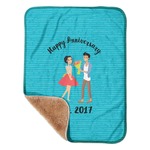 Happy Anniversary Sherpa Baby Blanket - 30" x 40" w/ Couple's Names