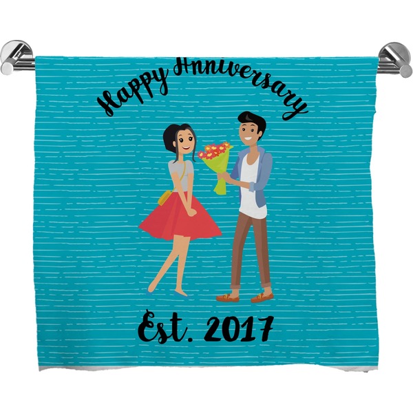 Custom Happy Anniversary Bath Towel (Personalized)