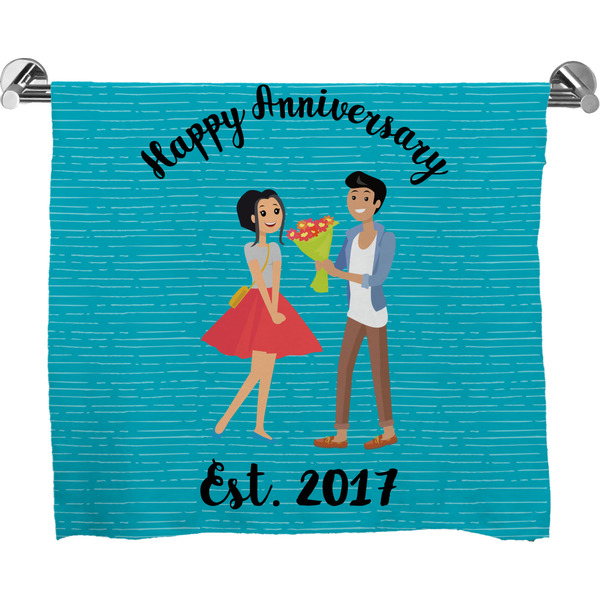 Custom Happy Anniversary Bath Towel (Personalized)