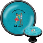 Happy Anniversary Cabinet Knob (Black) (Personalized)