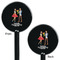 Happy Anniversary Black Plastic 5.5" Stir Stick - Double Sided - Round - Front & Back