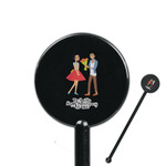 Happy Anniversary 5.5" Round Plastic Stir Sticks - Black - Double Sided (Personalized)