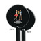 Happy Anniversary Black Plastic 5.5" Stir Stick - Single Sided - Round - Front & Back