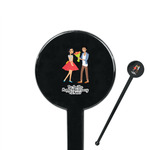 Happy Anniversary 7" Round Plastic Stir Sticks - Black - Double Sided (Personalized)