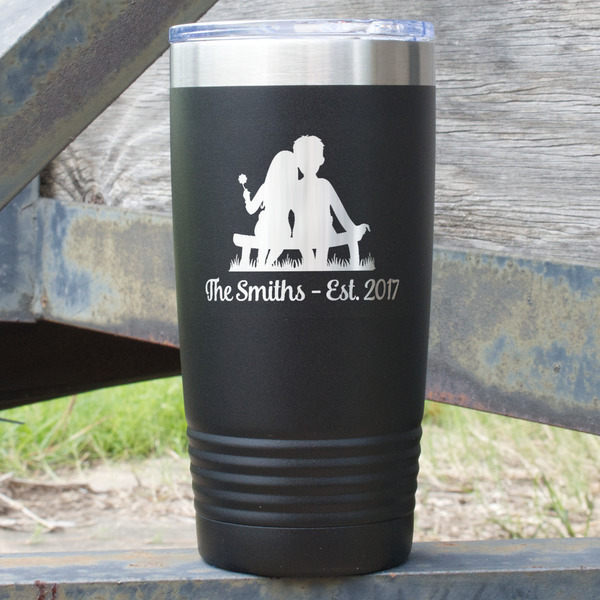 Custom Happy Anniversary 20 oz Stainless Steel Tumbler - Black - Single Sided (Personalized)