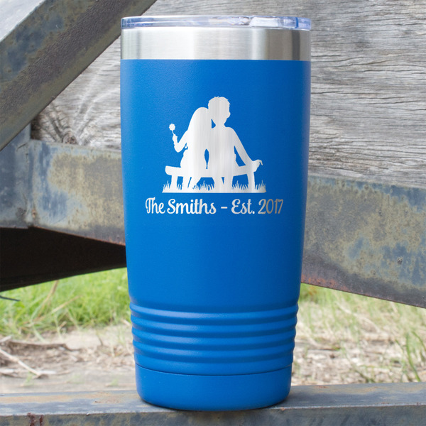 Custom Happy Anniversary 20 oz Stainless Steel Tumbler - Royal Blue - Single Sided (Personalized)