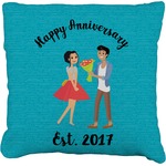 Happy Anniversary Faux-Linen Throw Pillow 26" (Personalized)