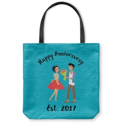 Happy Anniversary Canvas Tote Bag - Small - 13"x13" (Personalized)