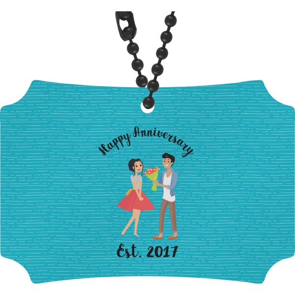 Custom Happy Anniversary Rear View Mirror Ornament (Personalized)