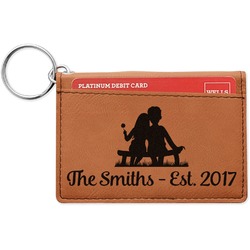 Happy Anniversary Leatherette Keychain ID Holder - Single Sided (Personalized)