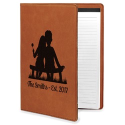 Happy Anniversary Leatherette Portfolio with Notepad - Large - Double Sided (Personalized)