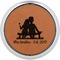 Happy Anniversary Leatherette Round Coaster w/ Silver Edge (Personalized)