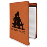 Happy Anniversary Leatherette Zipper Portfolio with Notepad - Single Sided (Personalized)