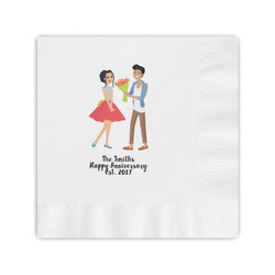 Happy Anniversary Coined Cocktail Napkins (Personalized)