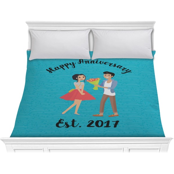 Custom Happy Anniversary Comforter - King (Personalized)