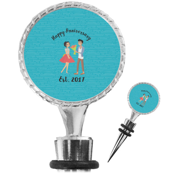 Custom Happy Anniversary Wine Bottle Stopper (Personalized)