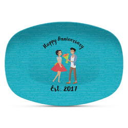 Happy Anniversary Plastic Platter - Microwave & Oven Safe Composite Polymer (Personalized)