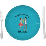 Happy Anniversary 10" Glass Lunch / Dinner Plates - Single or Set (Personalized)