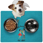 Happy Anniversary Dog Food Mat - Medium w/ Couple's Names