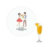 Happy Anniversary Printed Drink Topper - 2.15" (Personalized)