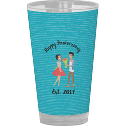 Happy Anniversary Pint Glass - Full Color (Personalized)