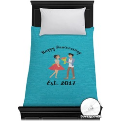 Happy Anniversary Duvet Cover - Twin (Personalized)