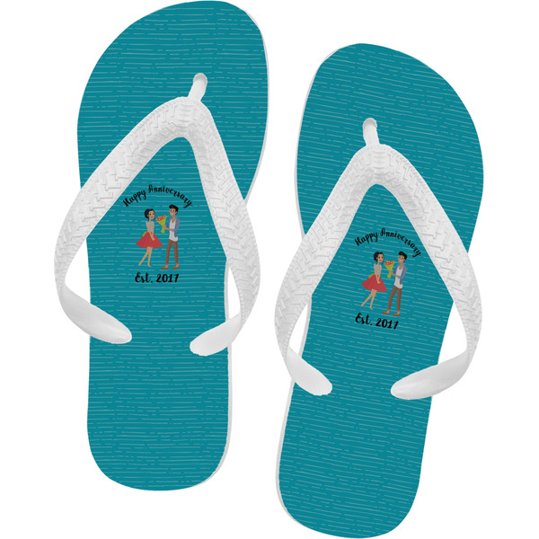 Custom Happy Anniversary Flip Flops (Personalized)