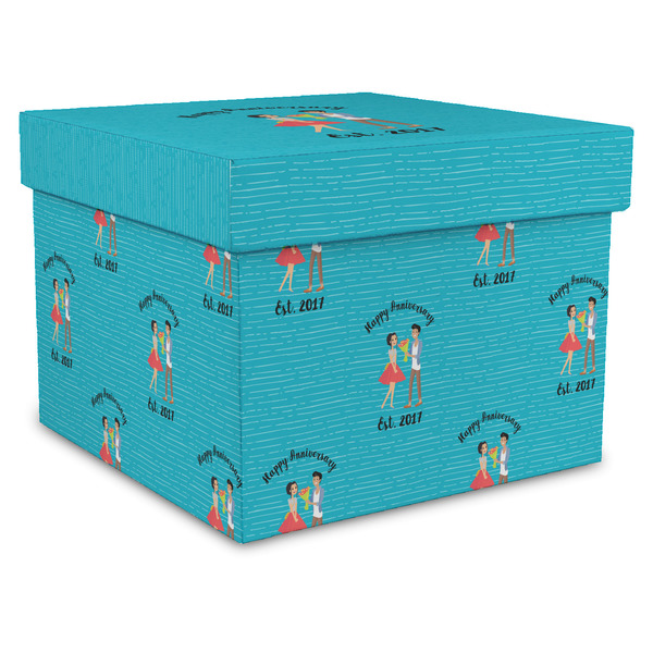 Custom Happy Anniversary Gift Box with Lid - Canvas Wrapped - XX-Large (Personalized)