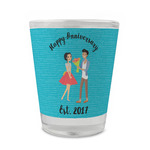 Happy Anniversary Glass Shot Glass - 1.5 oz - Set of 4 (Personalized)