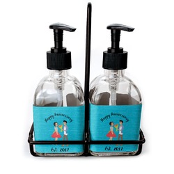 Happy Anniversary Glass Soap & Lotion Bottles (Personalized)
