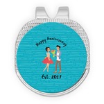 Happy Anniversary Golf Ball Marker - Hat Clip - Silver